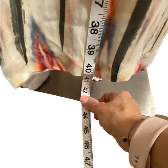 Nicole Miller Artelier Tie Waist Crinkled Print Skirt Womens Medium Multicolor A - Picture 7 of 10